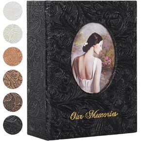 RECUTMS Photo Album 4x6 600 Photos, Large Capacity Retro Leather Cover Picture Albums Holds 600 Horizontal and Vertical 4x6 Photos with White Pages for Family Wedding Baby (White)