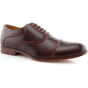 Ferro Aldo MFA19619L Trevor Classic Cap-Toe Lace-Up Leather Lined Round Toe Business Casual Dress Oxford Shoes