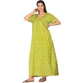 soft indian nighty for women, maxi nightgowns for women Cotton Sleepwear comfort nightwear dress,
