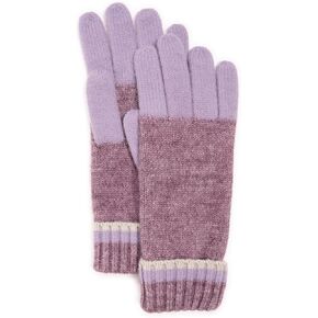 MUK LUKS Women's Ribbed Colorblock Gloves, Purple, OS