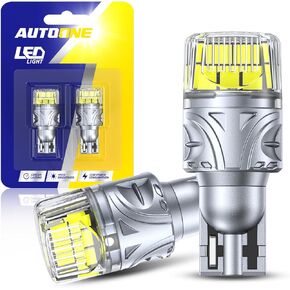 AUTOONE Upgraded 921 LED Bulb For Reverse Light White, 500% Super Bright & 360° High Luminous, T15 912 LED Replacement with Projector for Backup Light Bulbs, 6000K White, Pack of 2