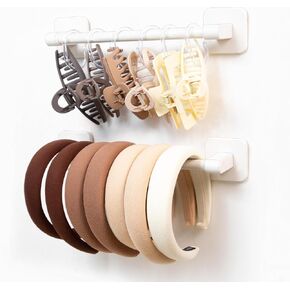 2PC Hanging Claw Clip Organizer Holder, Headband Organizer, Hair Hoop Organizer, Headband Storage Holder for Women and Girls