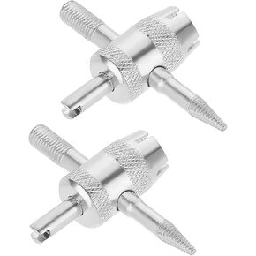 2 Pcs 4-Way Valve Core Tool Tire Valve Tools 4-in-1 Tyre Valve Removal Tool Tire Valve Stem Tool Valve Core Removal Tool Valve Stem Puller Valve Stem Removal Tool for Bicycle Bike Automobile Car in Kuwait