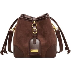 Small Suede Satchel Shoulder Bag Purse for Women Winter Fall Crossbody Bag Shoulder Bag Suede Tote Bag Handbag Bucket Bag