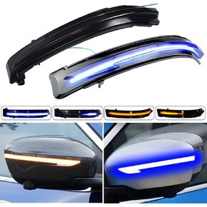 Dynamic LED Side Mirror Turn Signal Light Indicator For Nissan X-Trail T32 Rogue Qashqai J11 Murano Z52 Juke Navara Pathfinder(Blue-Yellow)