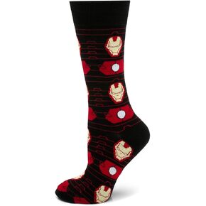Cufflinks Inc. Iron Man Stripe Black Socks, One size fits most (up to men's size 12), Officially Licensed