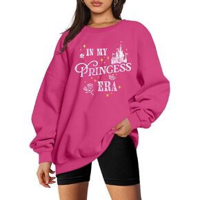 Princess Shirts for Women in My Princess Era Graphic Sweatshirt Retro Magic Castle Tee Family Vacation Long Sleeve Tops