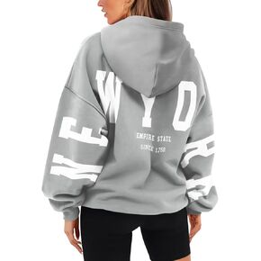 ORANDESIGNE Womens Letter Print Hoodies Fleece Graphic Sweatshirts Long Sleeve Pullover Sweaters with Pocket