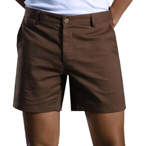 Oymyakon Men's Casual Linen Shorts Summer Button Beach Shorts Cotton Linen Flat Front Shorts with Pockets