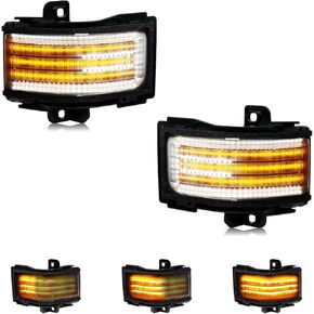HERCOO Side Tow Mirror Lights Turn Signal Marker Light LED Sequential Switchback Dynamic Turn Signals & Back Up Lamps Spot Light Assembly Compatible with F150 Lightning F250 F350 Super Duty