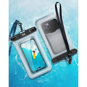 YOSH IPX8 Waterproof Phone Case, 2-Pack Underwater Phone Case for Swimming, Waterproof Dry Bag with Upgraded Adjustable Lanyard up to 6.8" for iPhone 15 14 Pro Max Samsung S23 S22 S23 S22 Ultra Huawei