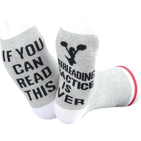 ZJXHPO Cheerleader Crew Sock Cheerleading Coach Appreciation Gift Cheerleading Practice Is Over Novelty Sock Cheer Team Sock