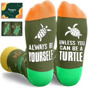 HAPPYPOP Turtle Gifts for Women Men - Funny Sea Turtle Socks Ocean Gifts, Turtle Socks Animal Gifts for Teens