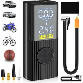 Cordless Car Tire Inflator Air Pump - 180 PSI Portable Air Compressor with 9000mah Rechargeable Battery for Motorcycles Bicycles Sports Balls