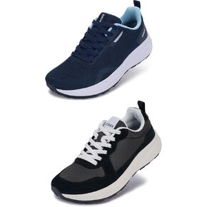 BRONAX Womens Wide Toe Box Shoes Blue and Black Size 9w
