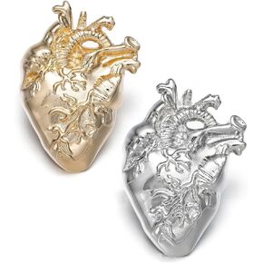 2PCS Heart Lapel Pins Brooches Set,Medical Jewelry Gift for Cardiology Biology Doctor Nurse,Medicine Backpack Hat Badges