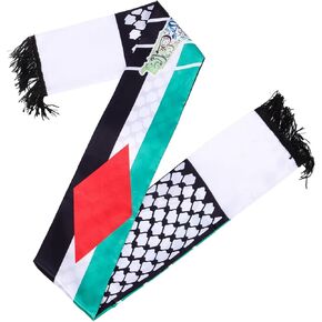 Holibanna Palestine Flag Scarf Silk Neck Scarf Palestinian Scarf Arab Palestine Bandana Palestine Flag Shawl Sash Stole Wraps Scarf for Women Men