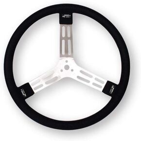Longacre 52-56801 15 In. Alum. Steering Wheel. Smooth, Black