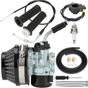 Motorized Bike Carburetor Throttle Cable Assembly Kit Compatible with 2 Stroke Engine 100cc 80cc 50cc 49cc 66cc Gas Motor Motorized Bicycle Powersports Parts 7/8 22mm Handlebar