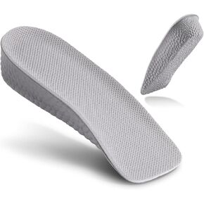 Height Increase Insoles - 1.5 Inch - Foot Arch Contour Shoes Lifts for Men Orthopedic Heel Lift Cushion Gel Leg Discrepancy Balancer, Men's Size 10-12, Grey (2 Pcs) (1.5 Inch) in Kuwait
