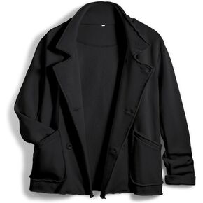 Women Warm Pea Coat Notched Lapel Neck Cropped Double Breasted Button Down Trench Overcoat Jackets with Pockets(Black,XL)