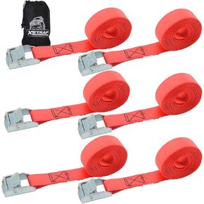 XSTRAP STANDARD Cam Buckle Straps 6PK 8FT Powersports Tie-Downs 1-Inch Green Lashing Straps with Carry Bag, Best for Securing Cargo, Luggage, Kayak