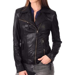 Women Leather Jacket - Lambskin Winter Vintage Motorcycle Biker Jacket, Moto Riding & Racing Jackets