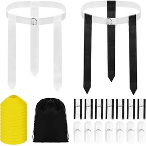 Flag Football Set, 14 Player Flag Football Belts Kit, Includes 14 Belts, 42 Flags,12 Cones and Storage Bag