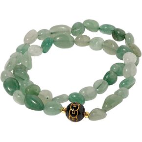 Jewever Layered Feng Shui Bracelet Ancient Coin Agate Elastic Wrap Tumbled Stones Beaded Bracelets for Women Wealth Good Luck