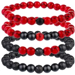 MJartoria BFF Bracelets for 2- Beaded Matching Bracelets Adjustable Strand Best Friends Bracelet Handmade Natural Stone Friendship Bracelets Jewelry Gifts for Women Couples