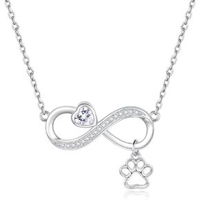 Sterling Silver Dog Necklace for Her - Always in My Heart Pendant Puppy Mother Day Jewelry Gift for Mom Dog Lover