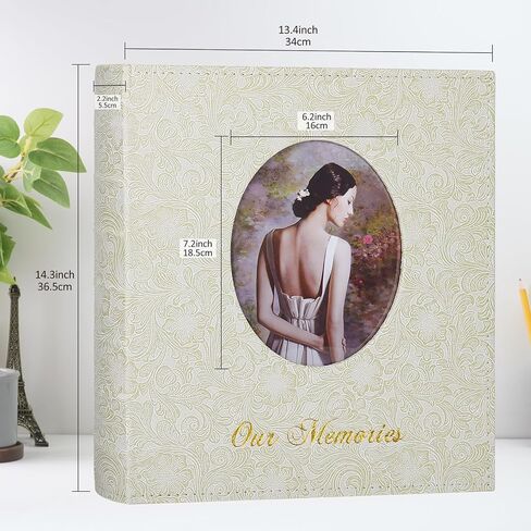 RECUTMS Photo Album 4x6 600 Photos, Large Capacity Retro Leather Cover Picture Albums Holds 600 Horizontal and Vertical 4x6 Photos with White Pages for Family Wedding Baby (White) in Saudi Arabia
