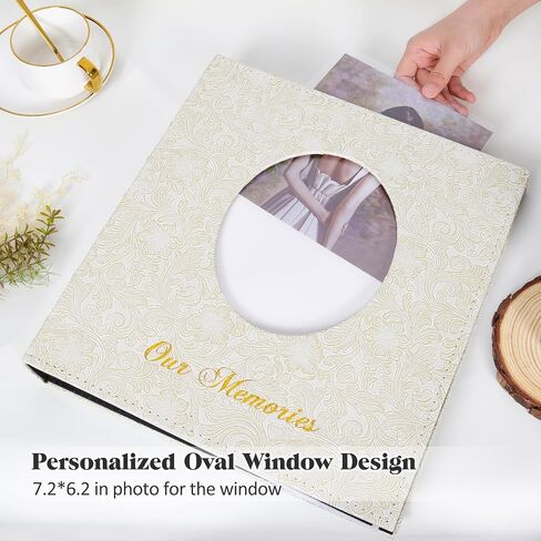 RECUTMS Photo Album 4x6 600 Photos, Large Capacity Retro Leather Cover Picture Albums Holds 600 Horizontal and Vertical 4x6 Photos with White Pages for Family Wedding Baby (White) in Saudi Arabia