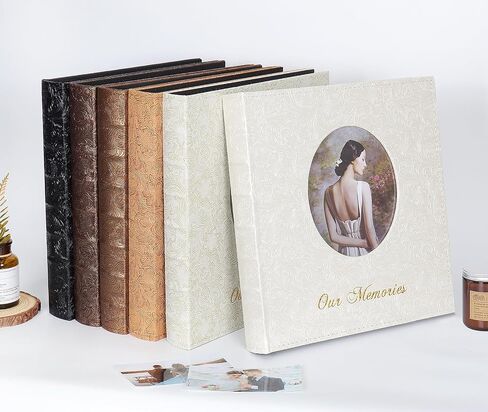 RECUTMS Photo Album 4x6 600 Photos, Large Capacity Retro Leather Cover Picture Albums Holds 600 Horizontal and Vertical 4x6 Photos with White Pages for Family Wedding Baby (White) in Saudi Arabia