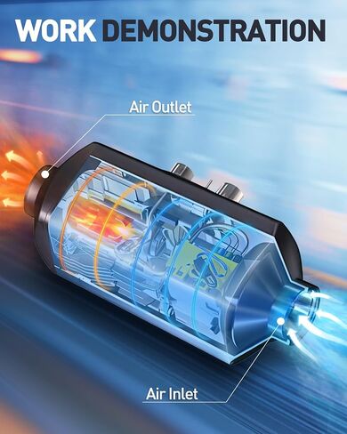 PHILTOP 8KW 12V سخان ديزل سخان هواء ديزل الكل في واحد مع مفتاح LCD وسخان سيارة للتحكم عن بعد مع توقيت درجة حرارة ثابتة (أسود) in Saudi Arabia