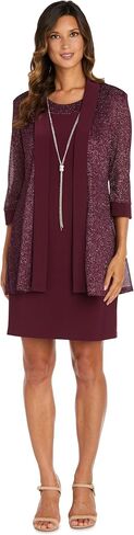 R&M Richards Women's Plus Size Two Piece Metalic Rib Pant Set Missy in Saudi Arabia