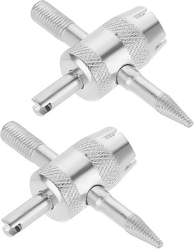 2 Pcs 4-Way Valve Core Tool Tire Valve Tools 4-in-1 Tyre Valve Removal Tool Tire Valve Stem Tool Valve Core Removal Tool Valve Stem Puller Valve Stem Removal Tool for Bicycle Bike Automobile Car in Kuwait