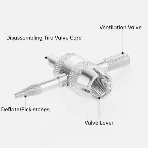 2 Pcs 4-Way Valve Core Tool Tire Valve Tools 4-in-1 Tyre Valve Removal Tool Tire Valve Stem Tool Valve Core Removal Tool Valve Stem Puller Valve Stem Removal Tool for Bicycle Bike Automobile Car in Kuwait