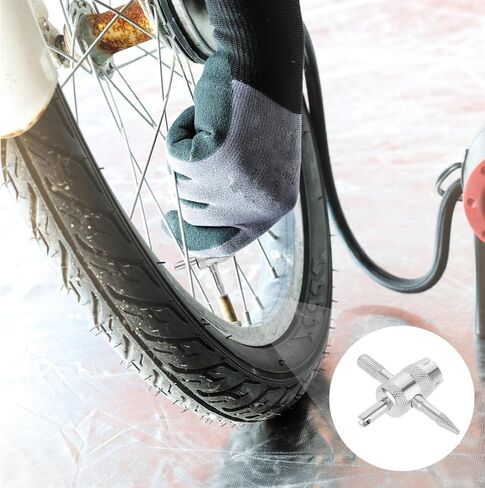 2 Pcs 4-Way Valve Core Tool Tire Valve Tools 4-in-1 Tyre Valve Removal Tool Tire Valve Stem Tool Valve Core Removal Tool Valve Stem Puller Valve Stem Removal Tool for Bicycle Bike Automobile Car in Kuwait