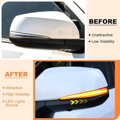 LED Side Mirrors Lights for Toyota RAV4 2019-2024 Side Mirrors Sequential Dynamic Turn Signal Light LED Sequential Mirror for RAV4 Accessories(RAV4-Mirror-Led) in Saudi Arabia