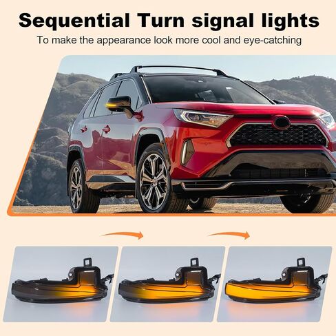 LED Side Mirrors Lights for Toyota RAV4 2019-2024 Side Mirrors Sequential Dynamic Turn Signal Light LED Sequential Mirror for RAV4 Accessories(RAV4-Mirror-Led) in Saudi Arabia