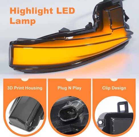 LED Side Mirrors Lights for Toyota RAV4 2019-2024 Side Mirrors Sequential Dynamic Turn Signal Light LED Sequential Mirror for RAV4 Accessories(RAV4-Mirror-Led) in Saudi Arabia