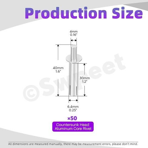 Swpeet 100Pcs 4 Sizes M6.4 x 15mm / 20mm / 25mm / 30mm Hammer Drive Aluminium Rivets Brazier Head Drive Pin Rivets Assortment Kit, Knock Type Expansion Aluminum Rivets Hammer Drive Aluminium Rivets in Saudi Arabia