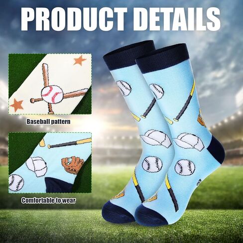 3 أزواج من جوارب البيسبول المضحكة من Jeyiour، هدية عيد الميلاد، جوارب رياضية مبتكرة للرجال in Kuwait
