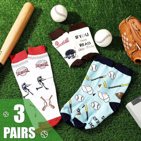 3 أزواج من جوارب البيسبول المضحكة من Jeyiour، هدية عيد الميلاد، جوارب رياضية مبتكرة للرجال in Kuwait