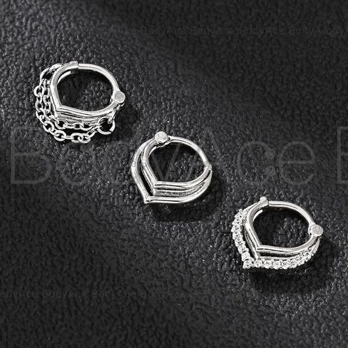 BodyAce 3PCS 16G حلقات الأنف الفرس، الفولاذ المقاوم للصدأ تشيكوسلوفاكيا هيليكس الزنمة الأطواق الغضروف Daith الأقراط، قطرة الماء يتوقف الجزء الفرس حلقة ثقب المجوهرات in Kuwait