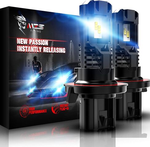 MZS H4 Bulbs, 300% Brighter H4 9003 HB2 Fog Lights, Instant-Plug in 6500K Xenon White H4 Light Bulb, Mini Size Fanless H4 Fog Bulbs, Pack of 2 in Kuwait