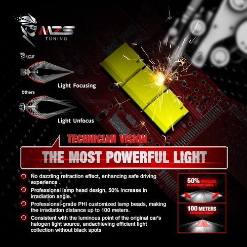 MZS H4 Bulbs, 300% Brighter H4 9003 HB2 Fog Lights, Instant-Plug in 6500K Xenon White H4 Light Bulb, Mini Size Fanless H4 Fog Bulbs, Pack of 2 in Kuwait