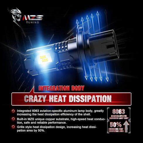 MZS H4 Bulbs, 300% Brighter H4 9003 HB2 Fog Lights, Instant-Plug in 6500K Xenon White H4 Light Bulb, Mini Size Fanless H4 Fog Bulbs, Pack of 2 in Kuwait