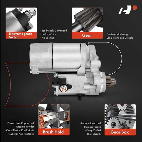 محرك تشغيل ممتاز متوافق مع لكزس GS400 1998-2000، LS400 SC400 1995-2000، V8 4.0L، 12V 2.0KW 9 أسنان في اتجاه عقارب الساعة in Saudi Arabia